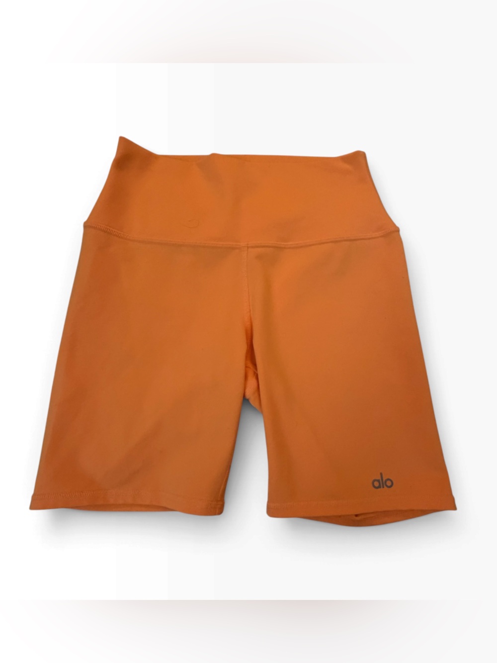 Alo Yoga Airbrush 7” High-Waist Biker Shorts Orange Small